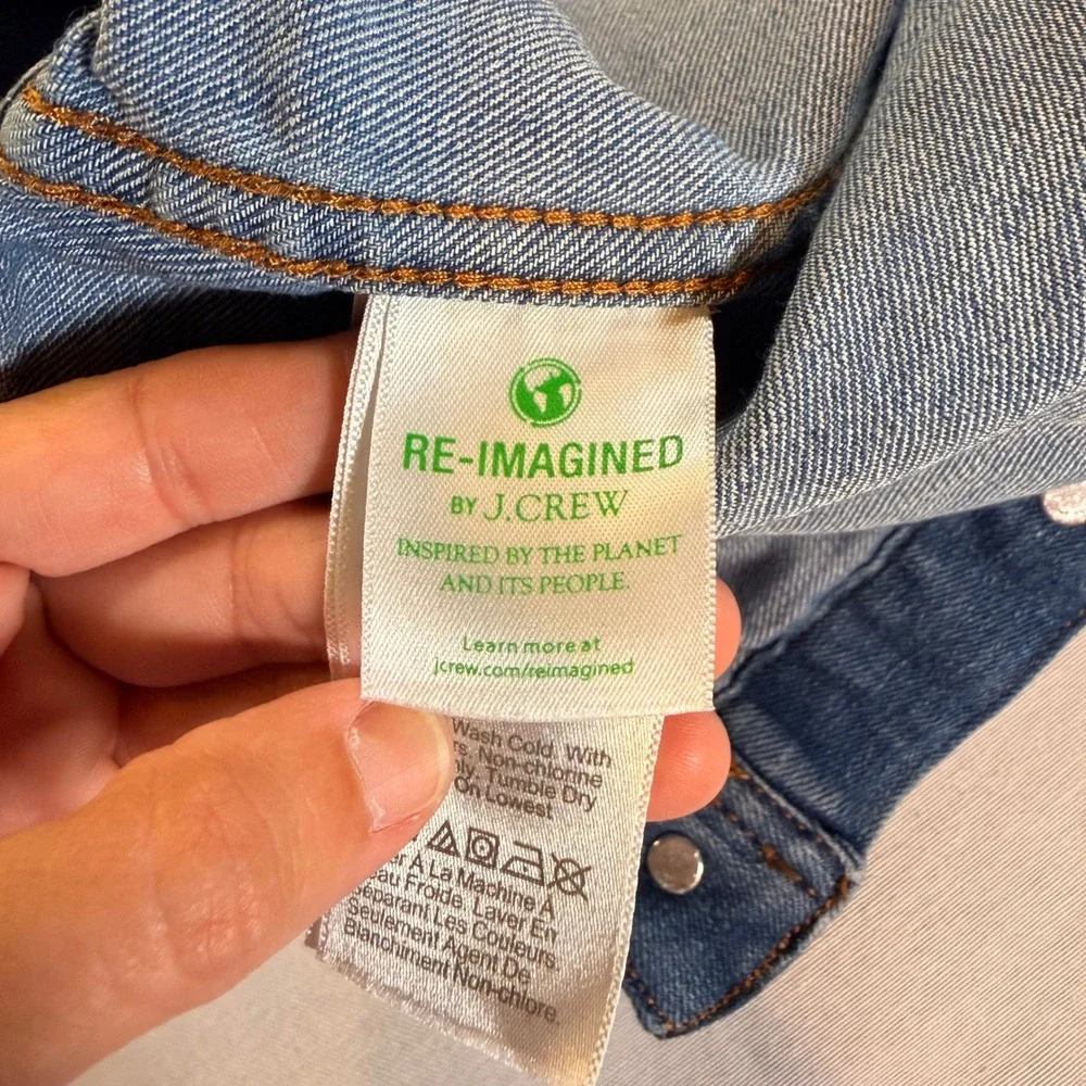 Crewcuts Denim Jacket Kids Size 10 Blue Re-Imagined Stretch Preppy Layering Fall